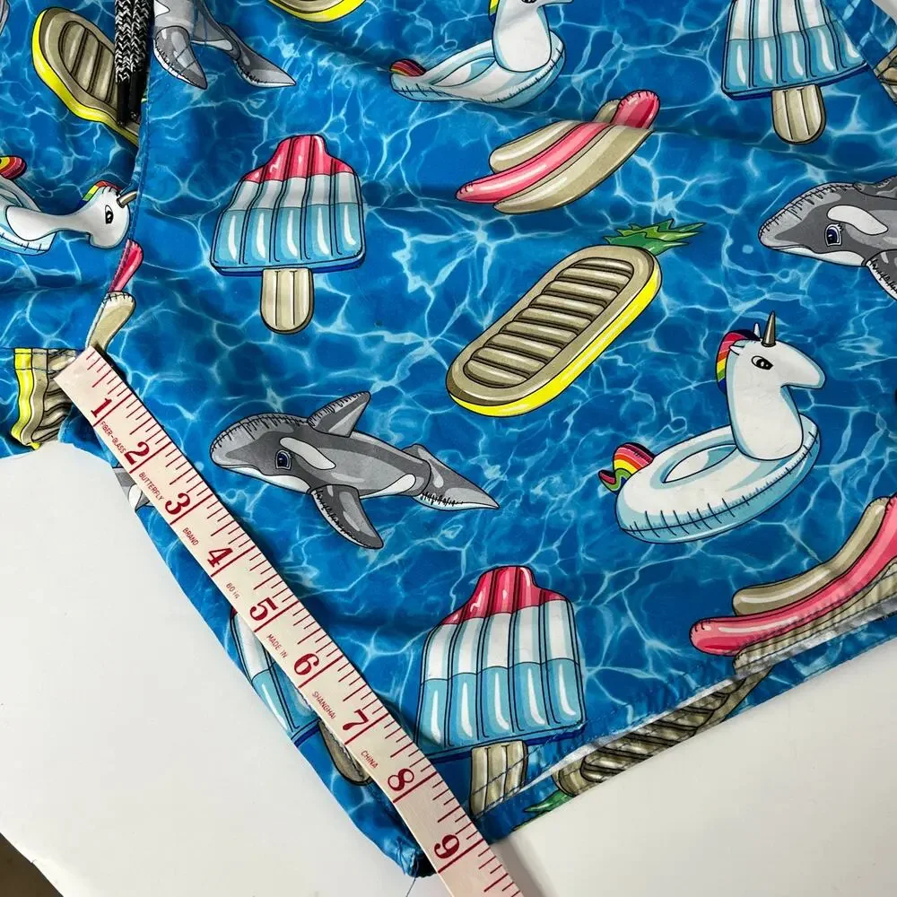 Neff Hot Tub Swim Trunk Shorts Pool Party Blue Size XL